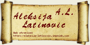 Aleksija Latinović vizit kartica